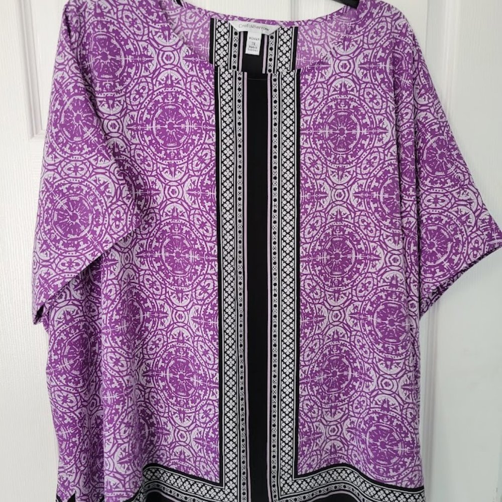 Croft & Barrow patterned S/S tunic top 1X
